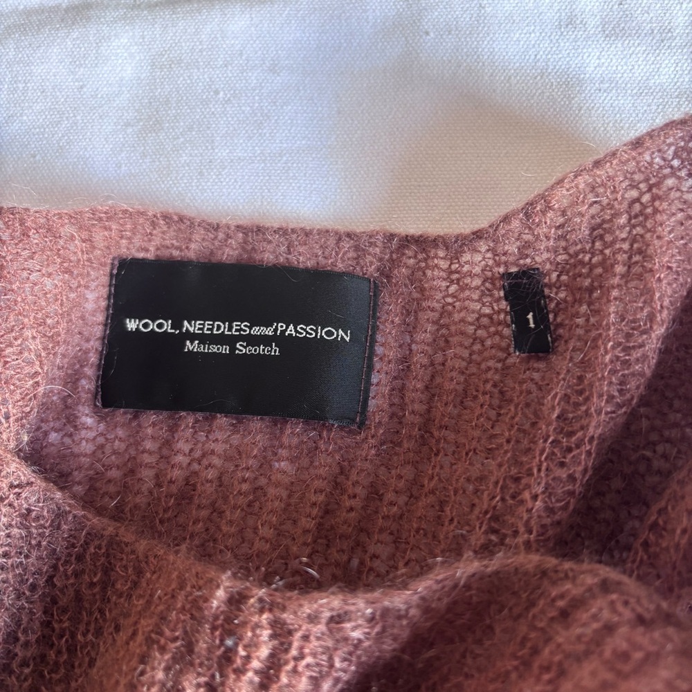 MAISON SCOTCH I 1 (US S) Mohair Blend Scoop Neck Knit Sweater I warm brown - Picture 4 of 7
